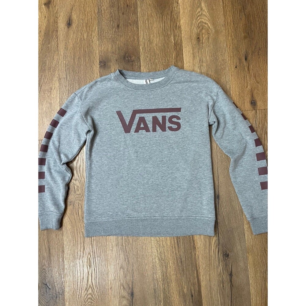 Vans Emo Sweatshirt Mens XSmall Gray Fleece Crewneck Off The Wall Graphic Skate